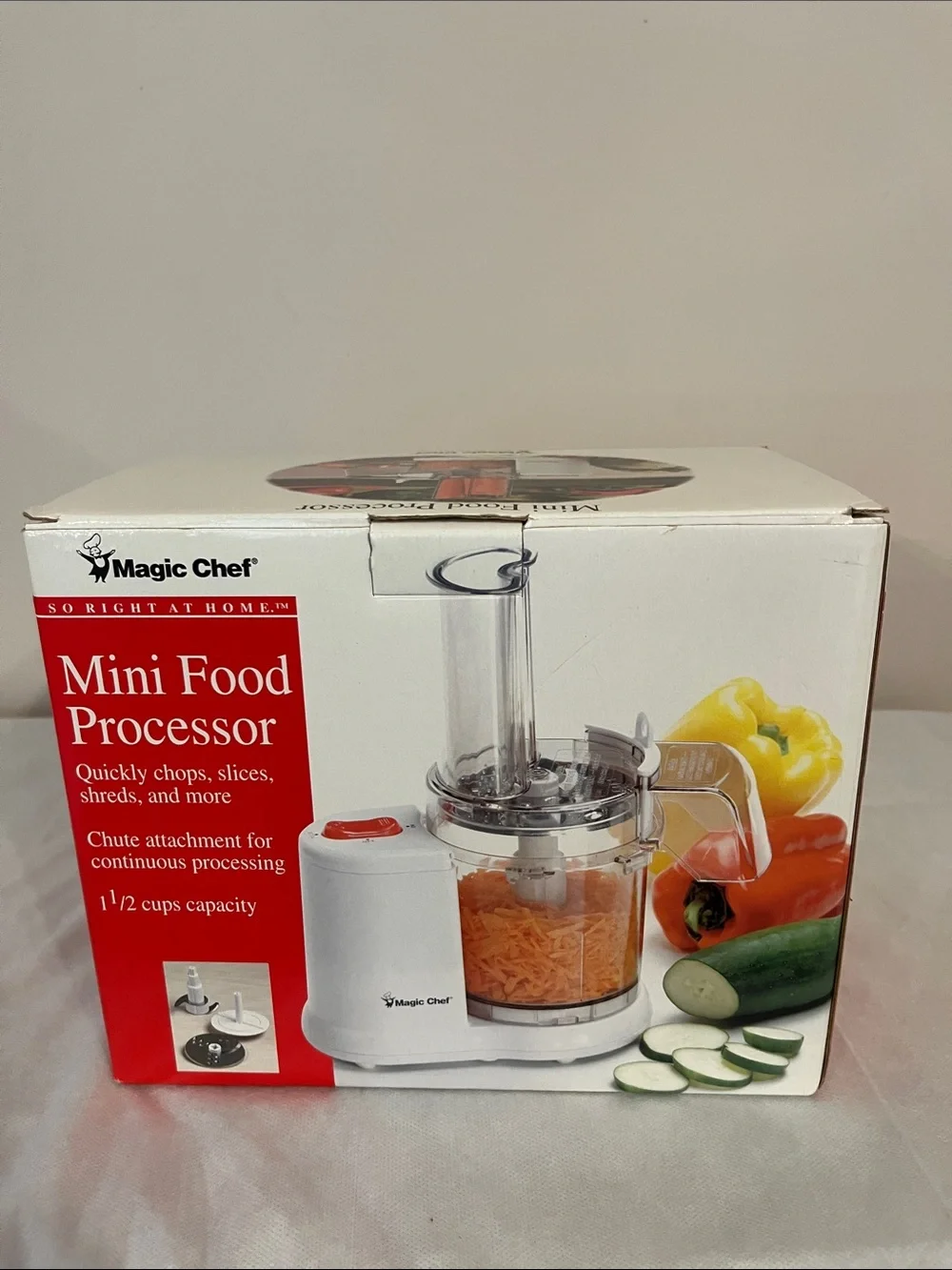 White Mini Food Processor - Compact Chopper & Slicer